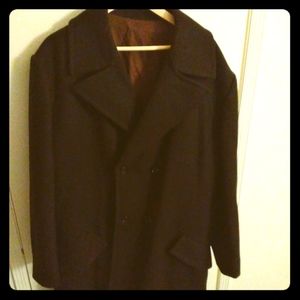 BROWN COAT! 100% WOOL BROWN TRENCH COAT